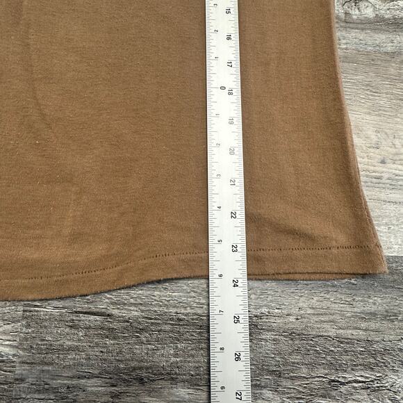 True Vintage 60s 70s Fruit of the Loom 5 Fingers Tan Pink Mens M Ringer T-shirt - Picture 7 of 8